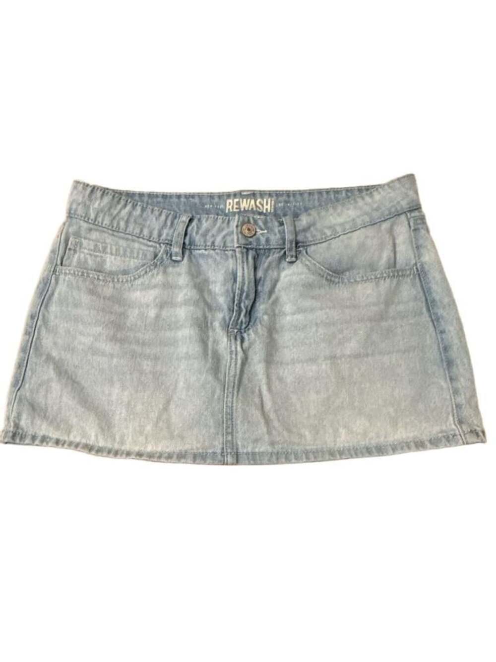 Rewash Low-Rise Denim Mini Skort Size 7 Light Wash Blue